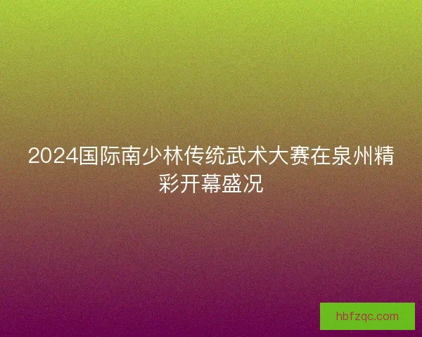 2024国际南少林传统武术大赛在泉州精彩开幕盛况 2024国际南少林传统武术大赛在泉州精彩开幕盛况